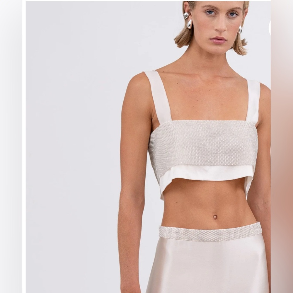 Nonchalant Embellished Crop Top